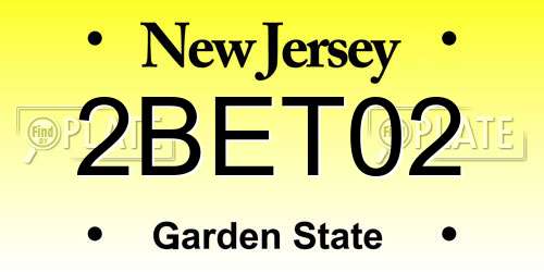 2BET02 New Jersey License Plate