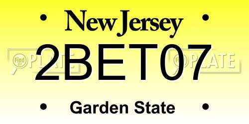 2BET07 New Jersey License Plate