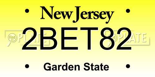 2BET82 New Jersey License Plate