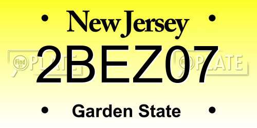 2BEZ07 New Jersey License Plate