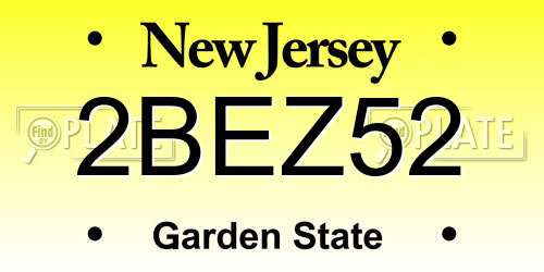 2BEZ52 New Jersey License Plate