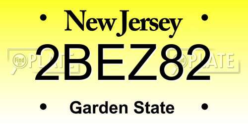 2BEZ82 New Jersey License Plate