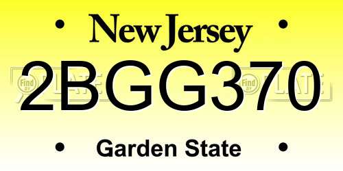 2BGG370 New Jersey License Plate
