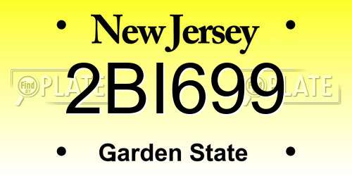 2BI699 New Jersey License Plate