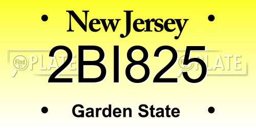 2BI825 New Jersey License Plate