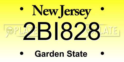 2BI828 New Jersey License Plate