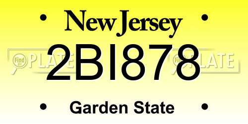 2BI878 New Jersey License Plate