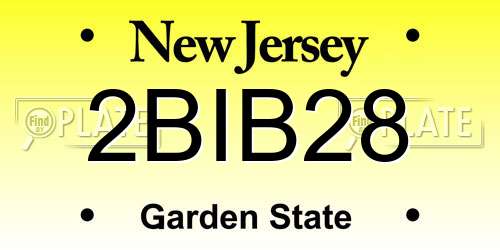 2BIB28 New Jersey License Plate