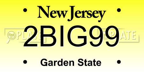 2BIG99 New Jersey License Plate
