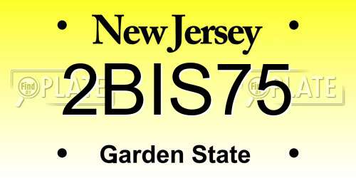2BIS75 New Jersey License Plate