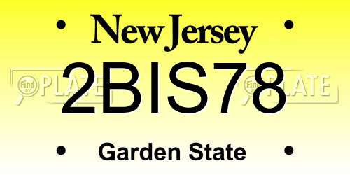 2BIS78 New Jersey License Plate