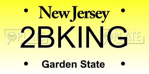 2BKING New Jersey License Plate
