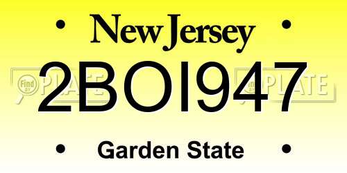 2BOI947 New Jersey License Plate