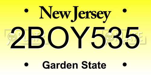 2BOY535 New Jersey License Plate