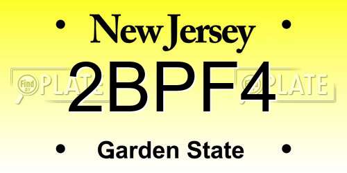 2BPF4 New Jersey License Plate