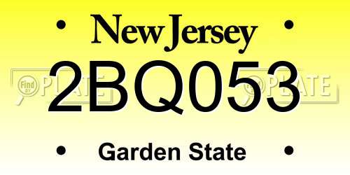 2BQ053 New Jersey License Plate