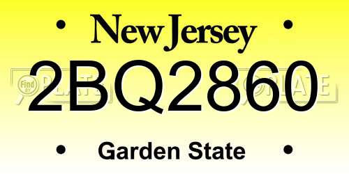 2BQ2860 New Jersey License Plate