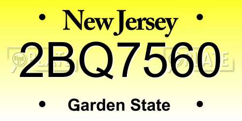2BQ7560 New Jersey License Plate