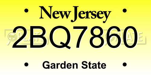 2BQ7860 New Jersey License Plate