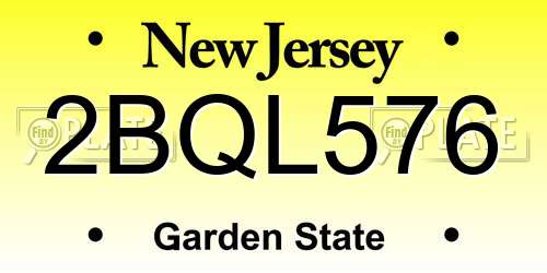 2BQL576 New Jersey License Plate