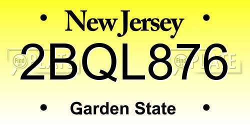 2BQL876 New Jersey License Plate