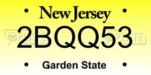 2BQQ53 New Jersey License Plate