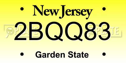 2BQQ83 New Jersey License Plate