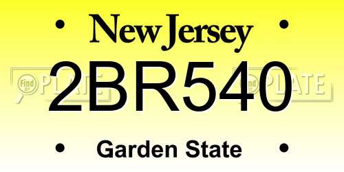 2BR540 New Jersey License Plate