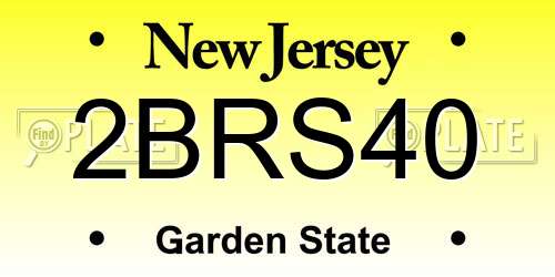2BRS40 New Jersey License Plate