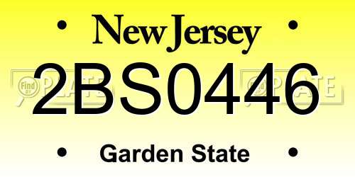 2BS0446 New Jersey License Plate
