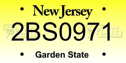 2BS0971 New Jersey License Plate