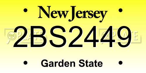 2BS2449 New Jersey License Plate
