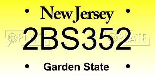 2BS352 New Jersey License Plate