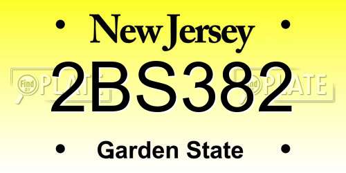 2BS382 New Jersey License Plate