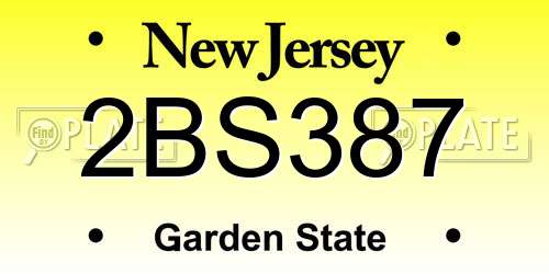 2BS387 New Jersey License Plate