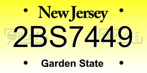 2BS7449 New Jersey License Plate