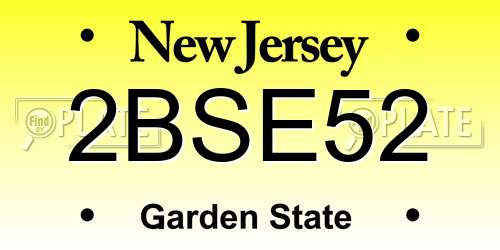 2BSE52 New Jersey License Plate