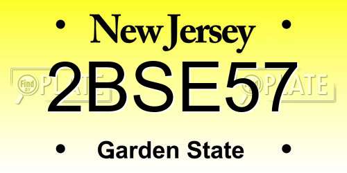 2BSE57 New Jersey License Plate