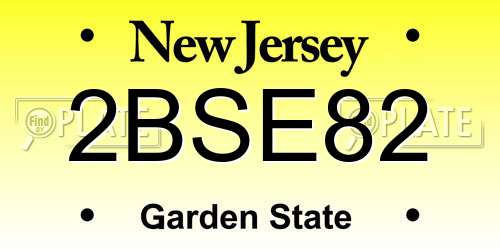 2BSE82 New Jersey License Plate