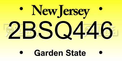 2BSQ446 New Jersey License Plate
