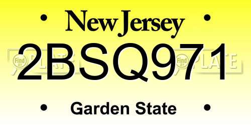 2BSQ971 New Jersey License Plate