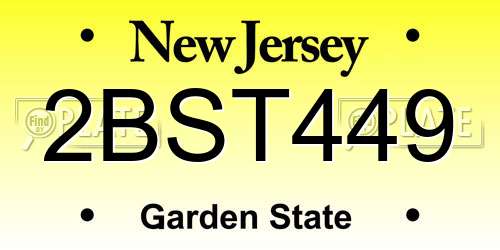 2BST449 New Jersey License Plate