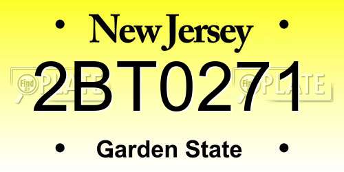 2BT0271 New Jersey License Plate