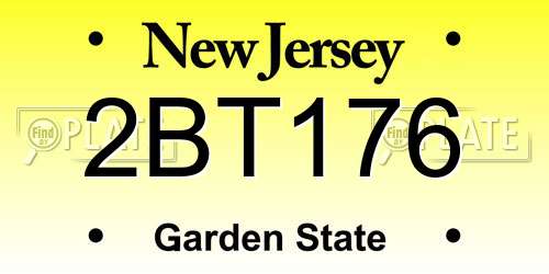 2BT176 New Jersey License Plate