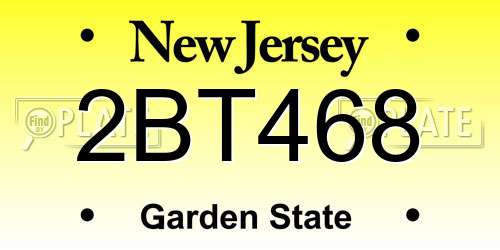 2BT468 New Jersey License Plate