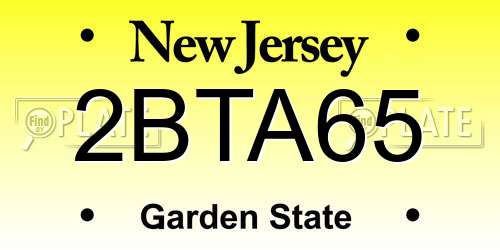 2BTA65 New Jersey License Plate