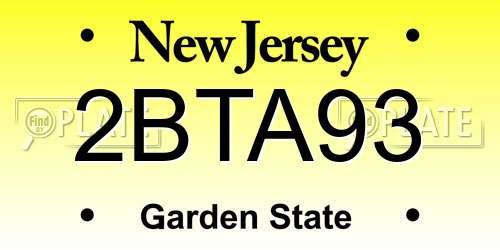 2BTA93 New Jersey License Plate
