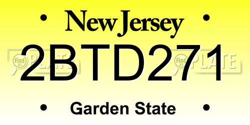 2BTD271 New Jersey License Plate