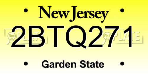 2BTQ271 New Jersey License Plate