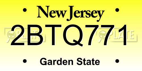 2BTQ771 New Jersey License Plate